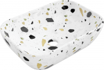 Vonios praustuvas Mexen Rita White Stone Terrazo, keramika, 45.5 cm x 32.5 cm x 11.5 cm, aukso/balta/juoda
