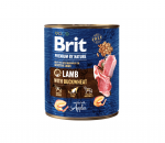 Brit Premium by Nature mėsos pa&scaron;tetas su ėriena ir grikiais &scaron;unims, 800 g