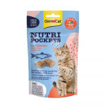 GimCat Nutri Pockets skanėstai su žuvimi ir la&scaron;i&scaron;a katėms, 60 g