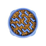 Outward Hound Fun Feeder Notch dubenėlis lėtam maitinimui mėlyna M, Mėlyna, M