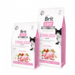 Brit Care Cat Sterilized Sensitive begrūdis sausas maistas sterilizuotoms jautrioms katėms, 2 kg