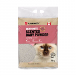 Flamingo Baby Powder bentonitinis su&scaron;okantis kraikas katėms, 12 kg