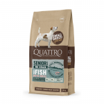 Quattro Small Breed Senior sausas pa&scaron;aras su balta žuvimi ir kriliu mažų veislių &scaron;unims, 1.5 kg