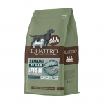 Quattro Grain Free dietinis sausas pa&scaron;aras su balta žuvimi ir kriliu senyvo amžiaus &scaron;unims, 12 kg