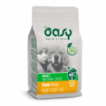 Oasy Adult Medium & Large Pork sausas maistas su kiauliena &scaron;unims, 12 kg