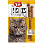 Perfecto Cat lazdelės - skanėstai su vi&scaron;tiena ir kepenėlėmis katėms, 50 g (10 vnt.)