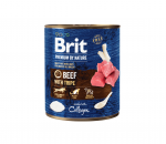 Brit Premium by Nature mėsos pa&scaron;tetas su jautiena ir žarnokais &scaron;unims, 400 g