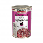 Bewi Dog Poultry Hearts konservai su naminių pauk&scaron;čių &scaron;irdimis &scaron;unims, 800 g