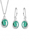 Elli Papuo&scaron;alų rinkinys &raquo;Oval su Malachit Edelstein in Gr&uuml;n 925 Silber&laquo; ()