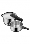 WMF Greitpuodis &raquo;Perfect One Pot Dampfkochtopf Indukcinė 45l + 3l gro&szlig;es Kochsignal&laquo; rinkinys 1x greitpuodis 45 I su Dangtis ir 1x Greitpuodis 30 l 2 Stk. dalys Cromargan&reg; Nerūdijančio plieno Rostfrei 18/10