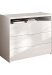 Home affaire Komoda &raquo;Malmo komoda B/T/H 111/50/95 cm su 3 Schubk&auml;sten&laquo; offene Lentyna Mar&scaron;kinėliai be rankovių 22 mm stark Metallgriff Weiss blizgus pavir&scaron;ius Lack