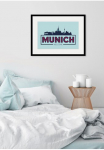 queence Paveikslas &raquo;Welcome Munich&laquo; Deutschland | M&uuml;nchen | Dekoracija | Stadt | St&auml;dte 1 Stk. dalys HD Premium Poster-Druck ir Holzrahmen