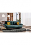 sit&more 2,5-vietė sofa &raquo;Orient 1&laquo; ir 2 Pagalvėlė sėdėjimui su Strass-Stein goldfarbene metalinės kojos