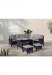 KONIFERA Gartenlounge-Set &raquo;Manhatten sodo baldai rinkinys&laquo; rinkinys Ecklounge stalas 66x120x74 cm 2 Kojų kėdutė ir atrama 18 Stk. dalys Stahl/Polyrattan