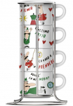 BIALETTI Cappuccinotasse (4 Cappuccinotassen su Metallgestell)