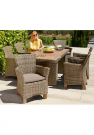 MERXX Garten-Essgruppe &raquo;Toskana&laquo; 6 Fotelis 1 Stalas 185x90 cm ir Pagalvė sėdėjimui 13 Stk. dalys Aliumininis Polyrattan Akazienholz FSC 100 % tinka dėl 6 asmenys