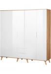 OTTO home Drabužių spinta &raquo;Lund Schlafzimmerschrank Bestseller im skandinavischem Design&laquo; prie&scaron;kambario spinta su Premium Innenausstattung plotis 200cm blizgus pavir&scaron;ius
