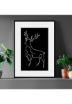 queence Paveikslas &raquo;Walter&laquo; Hirsch | Hirschbilder | Kunst | Schwarz-Wei&szlig; 1 Stk. dalys HD Premium Poster-Druck ir Holzrahmen
