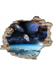 queence Sienos lipdukai &raquo;Astronaut&laquo; Sienų lipdukai paveikslas selbstklebend 3D Wanddurchbruch