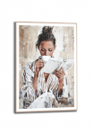 Reinders! Plakatas &raquo;Morning Reading&laquo; Wohnzimmer - Frau - Lesen - Kaffee - Braun - MDF - Menschen - 50x70 cm