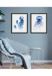 queence Paveikslas &raquo;Ben&laquo; Kunst | Meer | Wassertiere 1 Stk. dalys HD Premium Poster-Druck ir Holzrahmen