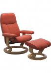 Stressless&reg; Atpalaiduojanti kėdė &raquo;Consul&laquo; rinkinys Atpalaiduojanti kėdė su Kojų kėdutė su Kojų kėdutė su Classic Base Gr&ouml;&szlig;e S karkasas Eiche