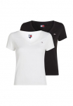 Tommy Jeans Tommy Džinsai Mar&scaron;kinėliai &raquo;TJW 2PACK V formos i&scaron;kirptė TEE&laquo; Rinkinys 2vnt. Pack 2 Stk. su Logostickerei
