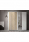 Home affaire Drabužių spinta &raquo;Kleiderschrank Camden su veidrodis 4 lentyna ir Kleiderstange&laquo; Kabykla su 2 Schwebet&uuml;ren ir Lamellen BxHxT 2002x1985x616 cm