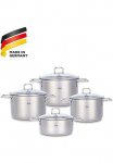 Fissler Puodų rinkinys &raquo;Hamburg&laquo; rinkinys je 1 Puodas &Oslash; 16 20 24 cm 1 puodas &Oslash; 20 cm su Dangtis 4 Stk. dalys Nerūdijančio plieno 18/10