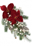 I.GE.A. Winterliche Dirbtinis augalas &raquo;Gesteck Poinsettia su LED Ap&scaron;vietimas Weihnachtsdeko&laquo; Dirbtinis augalas su Weihnachtsstern Weihnachtsgesteck