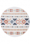carpetfine Kilimas &raquo;Deja 103&laquo; ovali 4 mm auk&scaron;tis tvirtas Flachgewebe Motiv- Floral Palmenbl&auml;tter Hoch-Tief Effekt