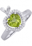 Firetti Žiedas &raquo;Schmuck Dovanų Silber 925 Moteri&scaron;kas žiedas Žiedas Apfel Herz&laquo; su Peridot Zirkonia (synth.)