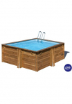 Gre Stačiakampio formos baseinas &raquo;CARRA 3 su Edelstahlleiter&laquo; Echtholzpool 305x305x119 cm