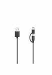 Hama USB-Kabel &raquo;Micro USB laikmena kabelis 2in1 ir adapteris ant USB laikmena C USB laikmena 2.0 075 m&laquo; Micro-USB | USB laikmena Typ A | USB-C 75 cm