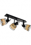 EGLO &Scaron;viestuvas &raquo;ANWICK 1 Lubinis &scaron;viestuvas E27 Stahl ir Rattan Wohnzimmerlampe Lampe&laquo; E27 &scaron;viestuvas Boho Flurlampe L67 x B14 x H24 cm juoda spalva natur 3X40W exkl.