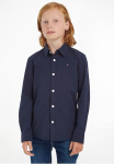 Tommy Hilfiger Mar&scaron;kiniai ilgomis rankovėmis &raquo;SOLID STRETCH POPLIN Palaidinė L/S&laquo; su Logo-Stickerei dėl Vaiki&scaron;ki iki 16 Jahre