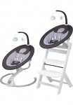 BabyGo Maitinimo kėdutė &raquo;Family Homey rinkinys wei&szlig;/dunkelgrau&laquo; () su Elektrinis Gultukas ir Žaislų lankas