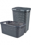 Curver Skalbinių krep&scaron;ys &raquo;Style&laquo; Medžiaginė dėžutė (60L) ir Skalbinių krep&scaron;ys (45L)