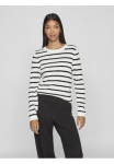 Vila Megztinis apvalia i&scaron;kirpte &raquo;VIDALO O-NECK L/S dryžuotas KNIT TOP- NOOS&laquo;