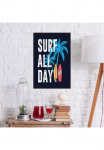 queence Metalinis paveikslas &raquo;Surf All Day&laquo; 1 Stk. dalys Stahlschilder