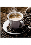 Artland Stiklinis paveikslas &raquo;Hei&szlig;er Kaffee - dampfender Kaffee&laquo; Getr&auml;nke 1 Stk. dalys in padėties dydžiai