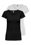 ONLY Palaidinė apvalia i&scaron;kirpte &raquo;ONLLIVELOVE LIFE S/S O-NECK Topas Rinkinys 2 Stk.