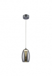 Brilliant Pakabinamas &scaron;viestuvas &raquo;Metropolis&laquo; LED-Modul 1 Stk. Warmwei&szlig; LED H&auml;ngelampe 1flg chrom/rauchglas