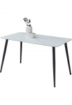 Stolkom Valgomojo stalas &raquo;Cody valgomojo stalas Keramik Wei&szlig; marmoriert BxHxT 140x76x80 cm&laquo; Keramikoberfl&auml;che wei&szlig; marmoriert 4-Fu&szlig; karkasas juoda spalva matinis