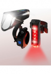 FISCHER Fahrrad FISCHER dviratis Dviračio žibintas &raquo;LED-Akku-Bel. rinkinys PLUS 100/180 Fernlicht + TWIN STOP&laquo;