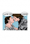 Komar Paveikslas &raquo;Star Wars Classic Comic Quote Leia Han&laquo; Star Wars 1 Stk. dalys paveikslas zur dekoracija im vaikų kambario baldų komplektas - be grotelės