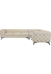 Home affaire Chesterfield-Sofa &raquo;Ecksofa GLYNIS L-Form su Wellenunterfederung Ma&szlig;e B/T/H 323/264/75cm&laquo; aufw&auml;ndige papuo&scaron;imas moderne Chesterfield imitacija Fu&szlig;farbe w&auml;hlbar