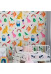 Joules Tapetai &raquo;Country Critters Heroes White / Rainbow&laquo; Motiv glatt Motiv