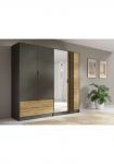 Home affaire Drabužių spinta &raquo;Kleiderschrank Loreto su stalčiai ir veidrodis B/T/H 220/54/202 cm&laquo; spinta su Dreht&uuml;ren ir Stalčius veidrodis ir MDF-Lamellen