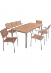 Garden Pleasure Garten-Essgruppe &raquo; Valgomasis stalas &raquo;DALLAS/DENVER rinkinys 01&laquo;&laquo; rinkinys 4 kėdė (stapelbar) 1 suolas stalas LxB: 200x90 cm
